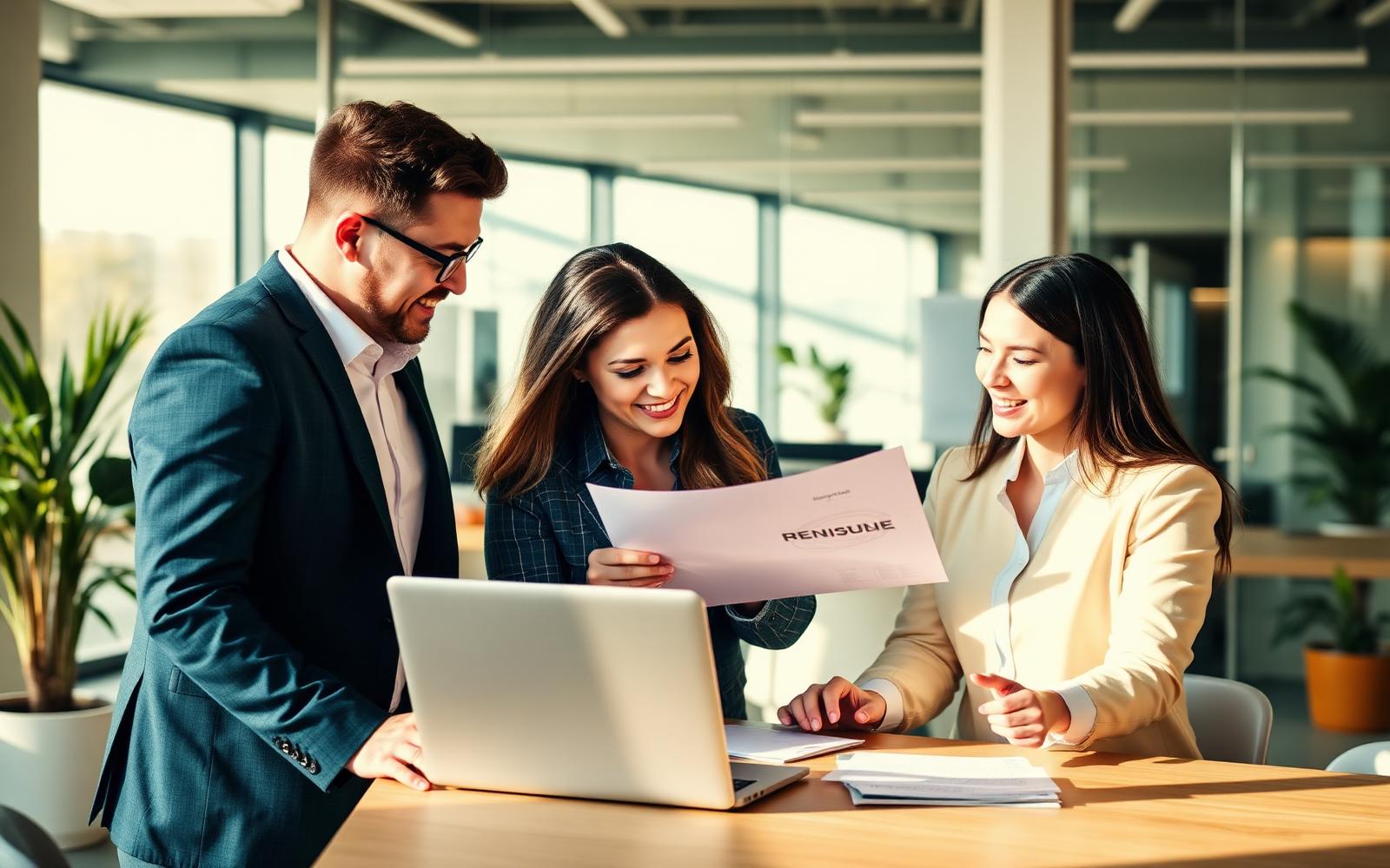 Business owners reviewing employee benefits